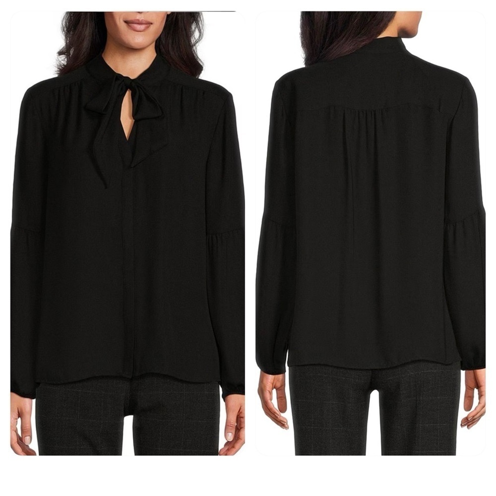 NEW Investments Black Tie Neck Top